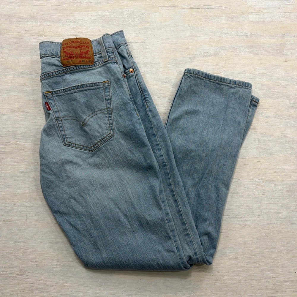 Levi's Jeans 511 Slim Fit Light Wash Denim Blue Mens 33x30